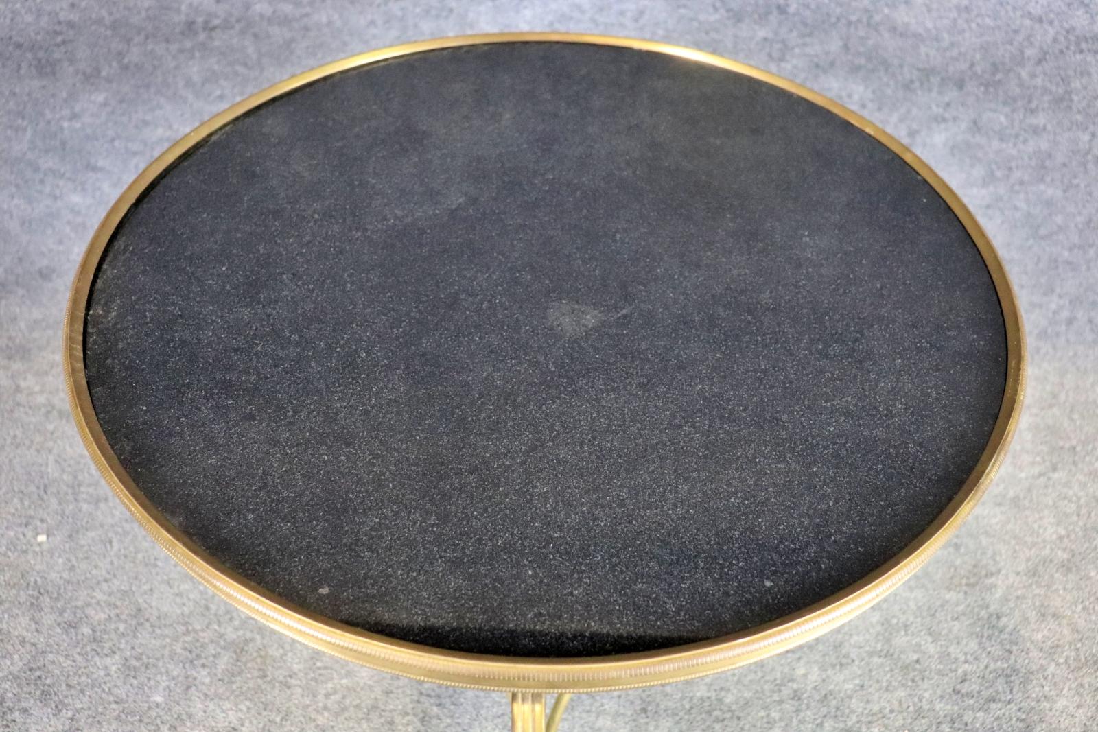 Fine Quality French Directoire Solid Bronze and Marble Gueridon End Table In Good Condition For Sale In Swedesboro, NJ
