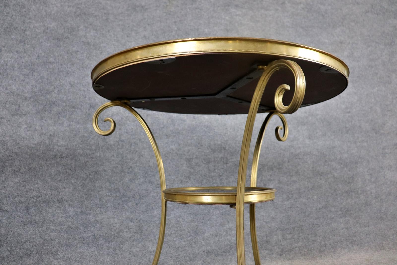 Late 20th Century Fine Quality French Directoire Solid Bronze and Marble Gueridon End Table For Sale