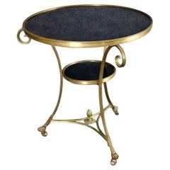 Fine Quality French Directoire Solid Bronze and Marble Gueridon End Table