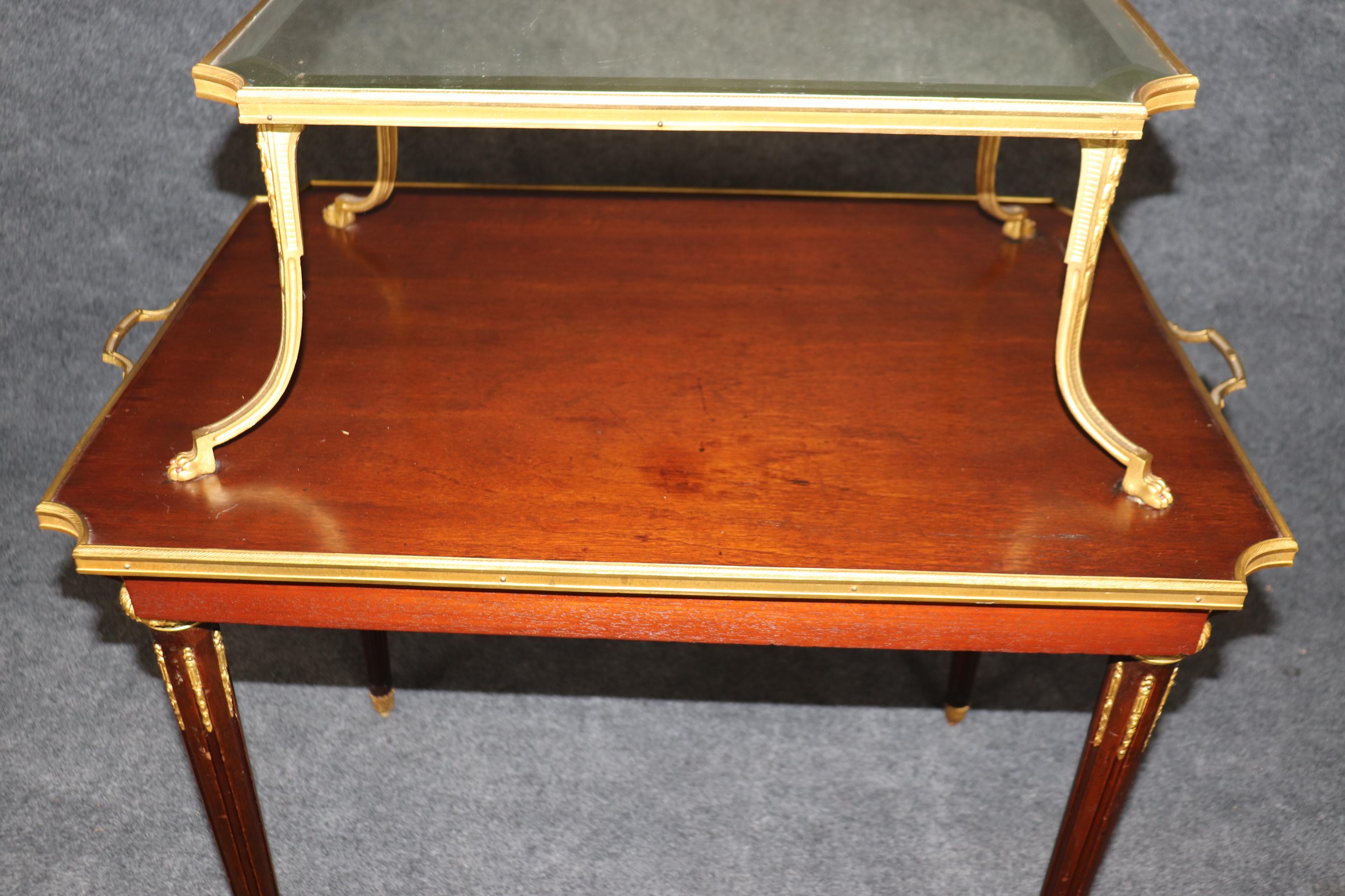 Fine Quality French Dore' Bronze and Mahogany Directoire Dessert Tray Top Table For Sale 7