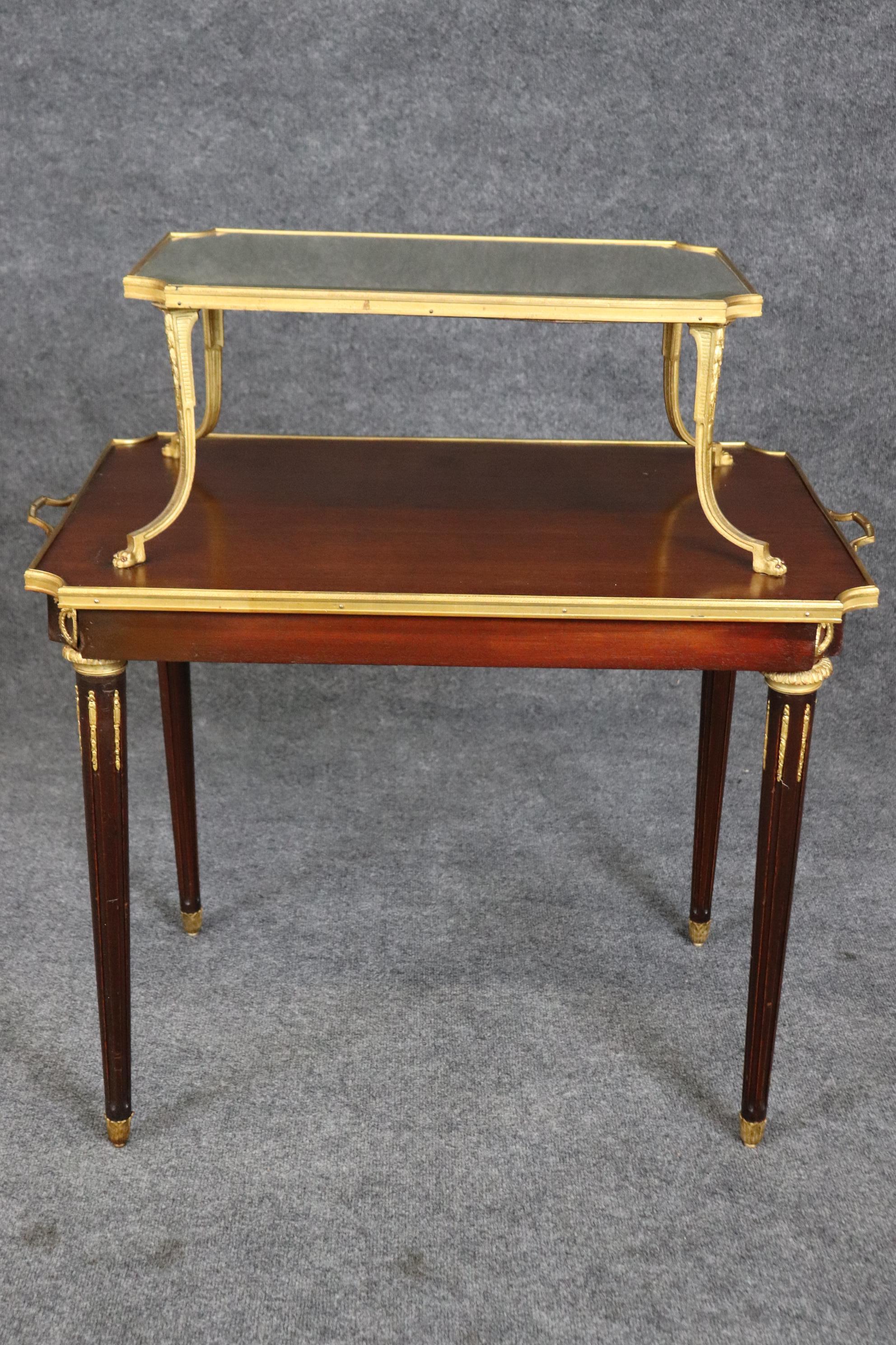 Fine Quality French Dore' Bronze and Mahogany Directoire Dessert Tray Top Table For Sale 4