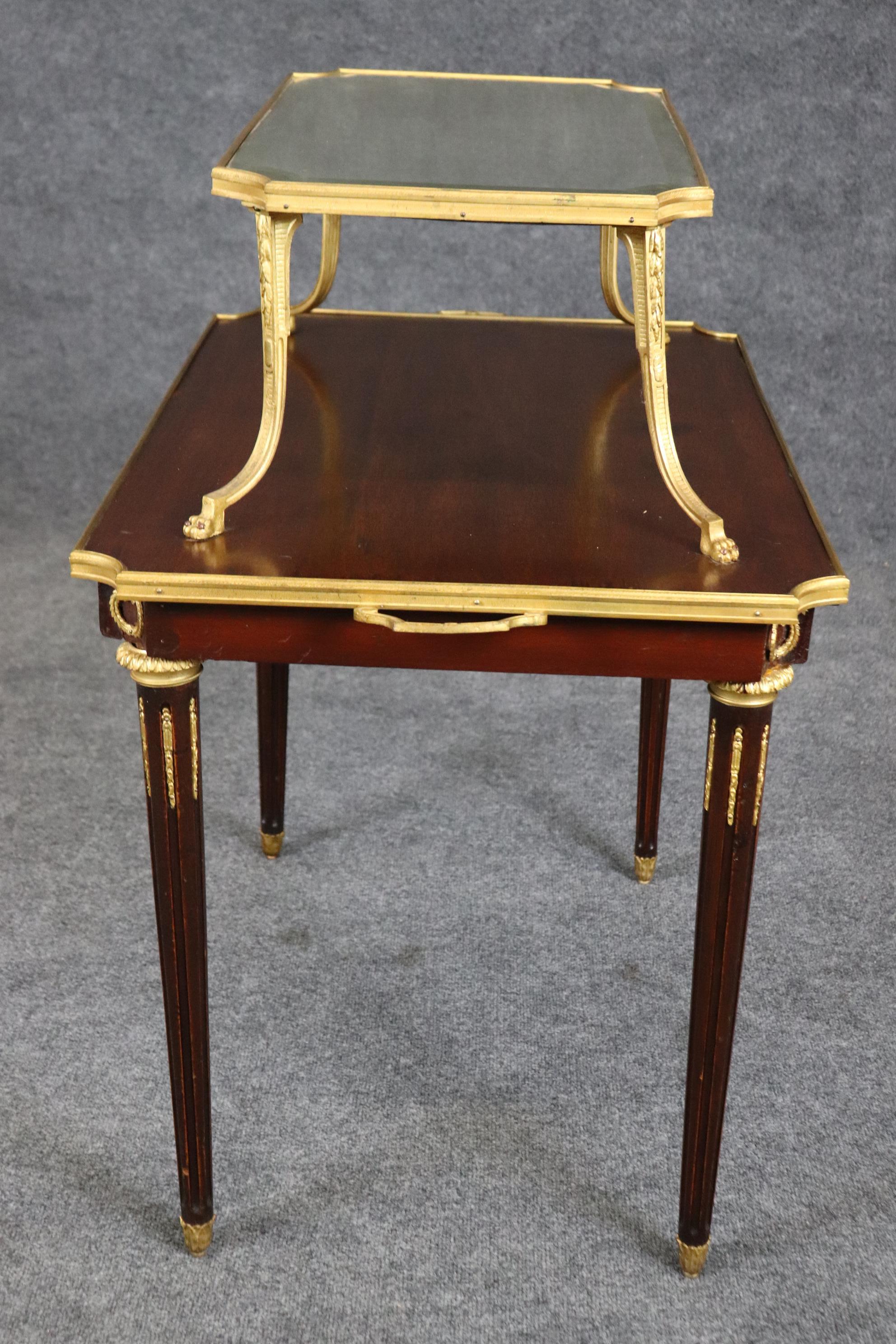 Fine Quality French Dore' Bronze and Mahogany Directoire Dessert Tray Top Table For Sale 5