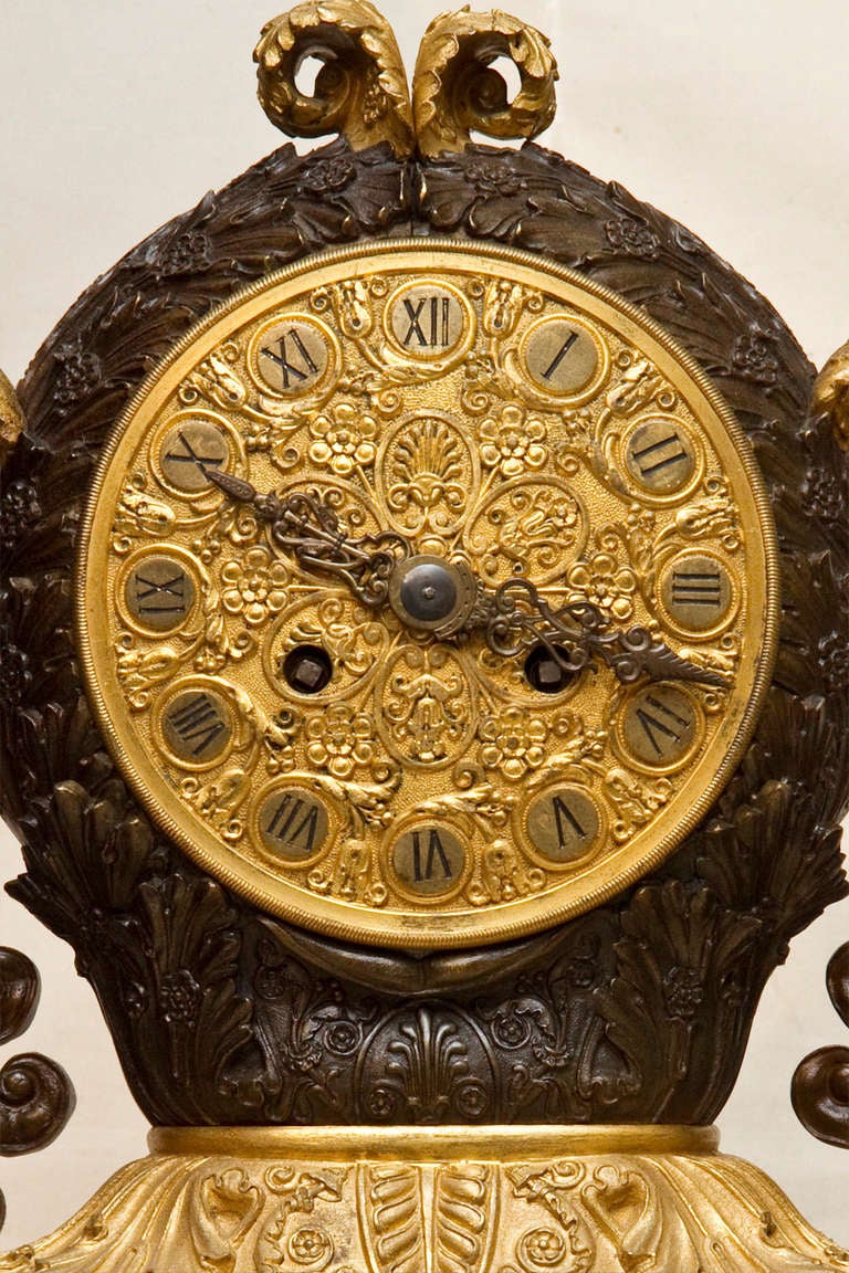 Fine Quality French Empire Patinated and Gilt Bronze Clock For Sale at ...