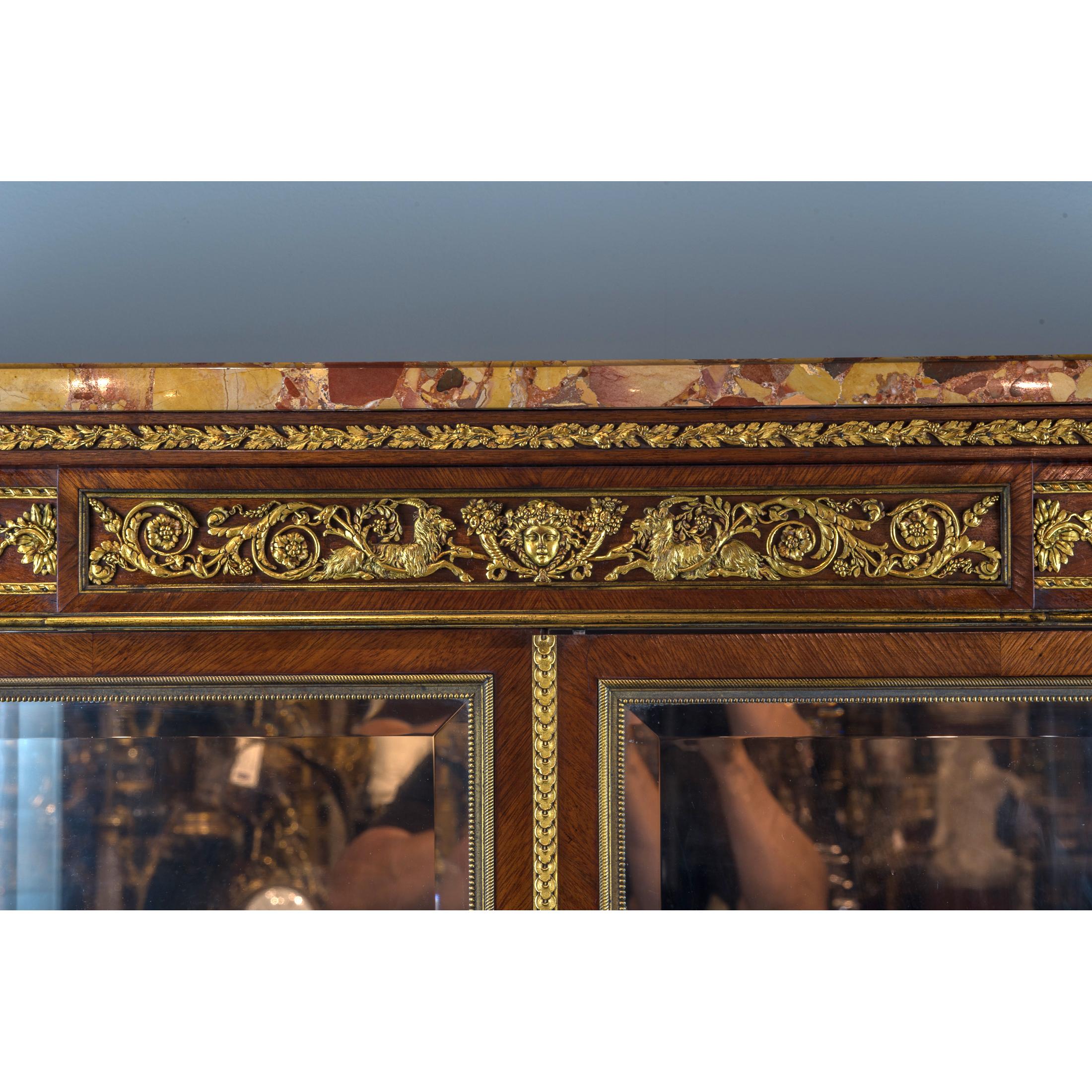 Fine Quality French Gilt-Bronze Mounted Vitrine For Sale 4