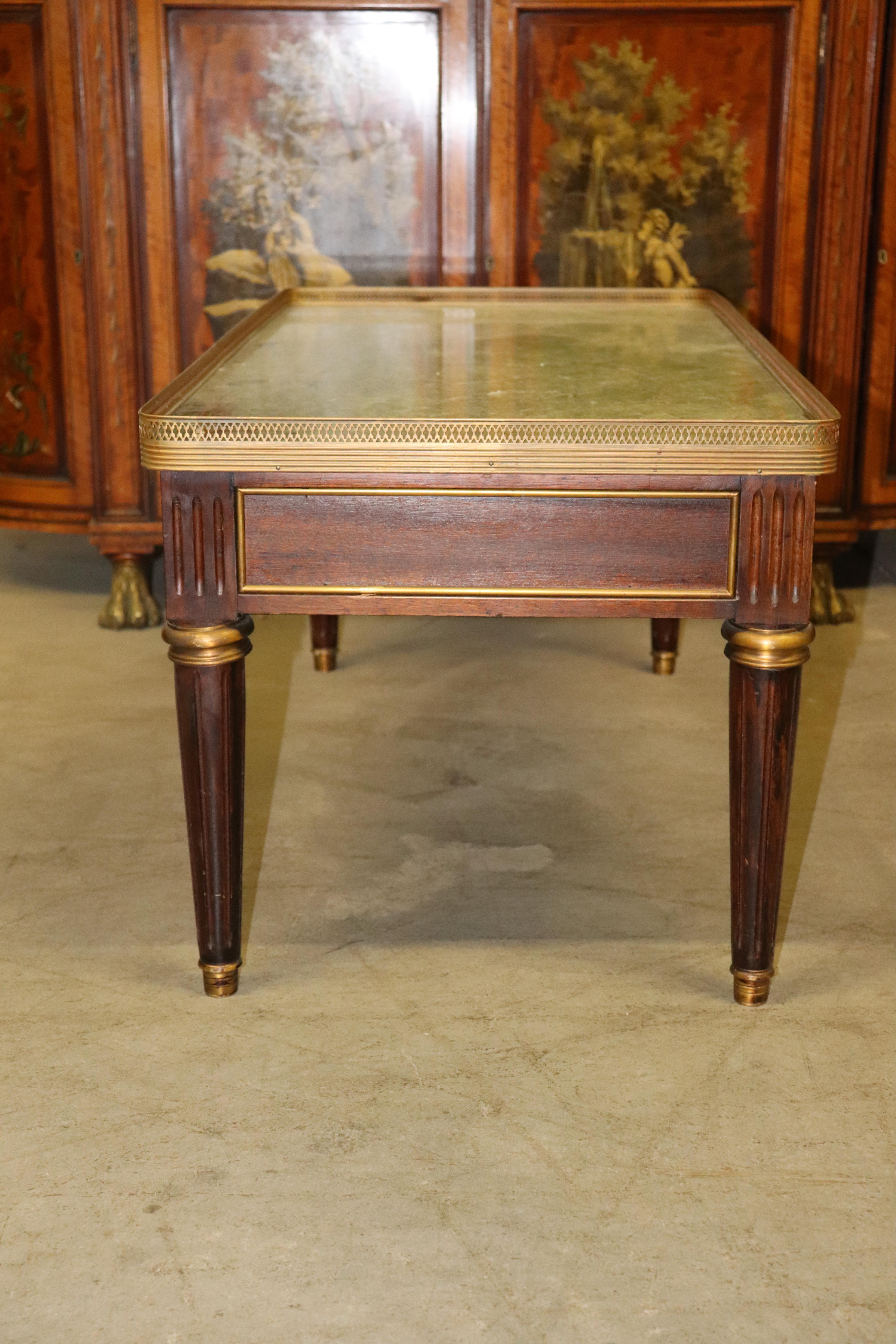 Fine Quality French Green Marble Top Bronze Mounted Louis XVI Coffee Table 3