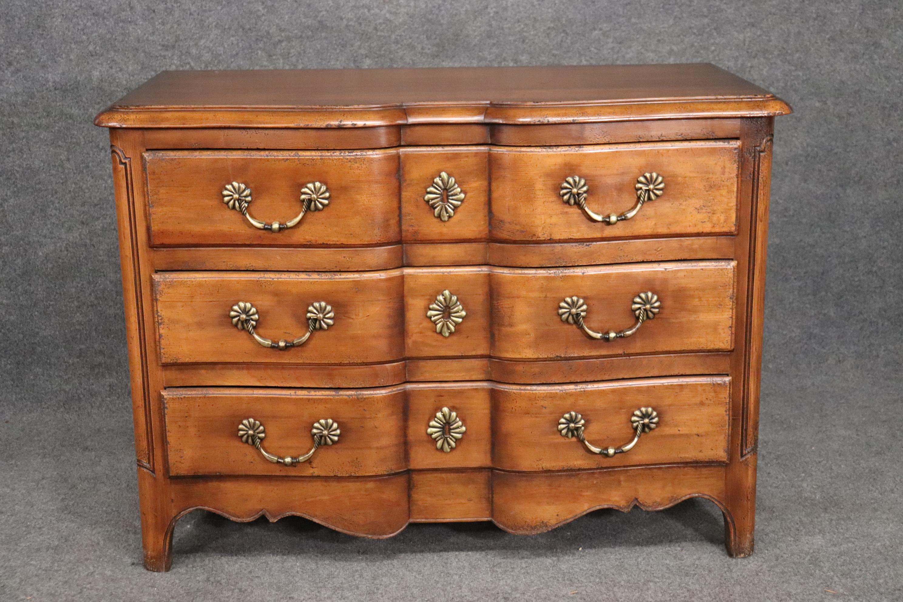 French Provincial Fine Quality French Louis XV Provincial Walnut Commode Dresser