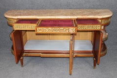 Fine Quality French Louis XVI Bronze Mounted Sideboard Buffet Marble Shelves