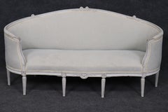 Fine Quality French Louis XVI Corbeille Form Settee Canape Sofa