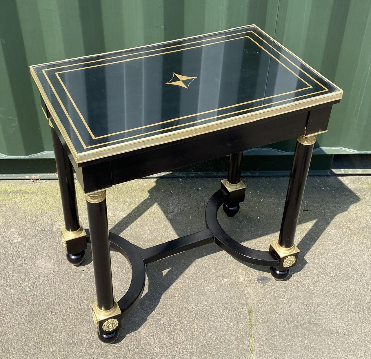 Ebonized Fine Quality French Louis XVI Lamp or Side Table For Sale
