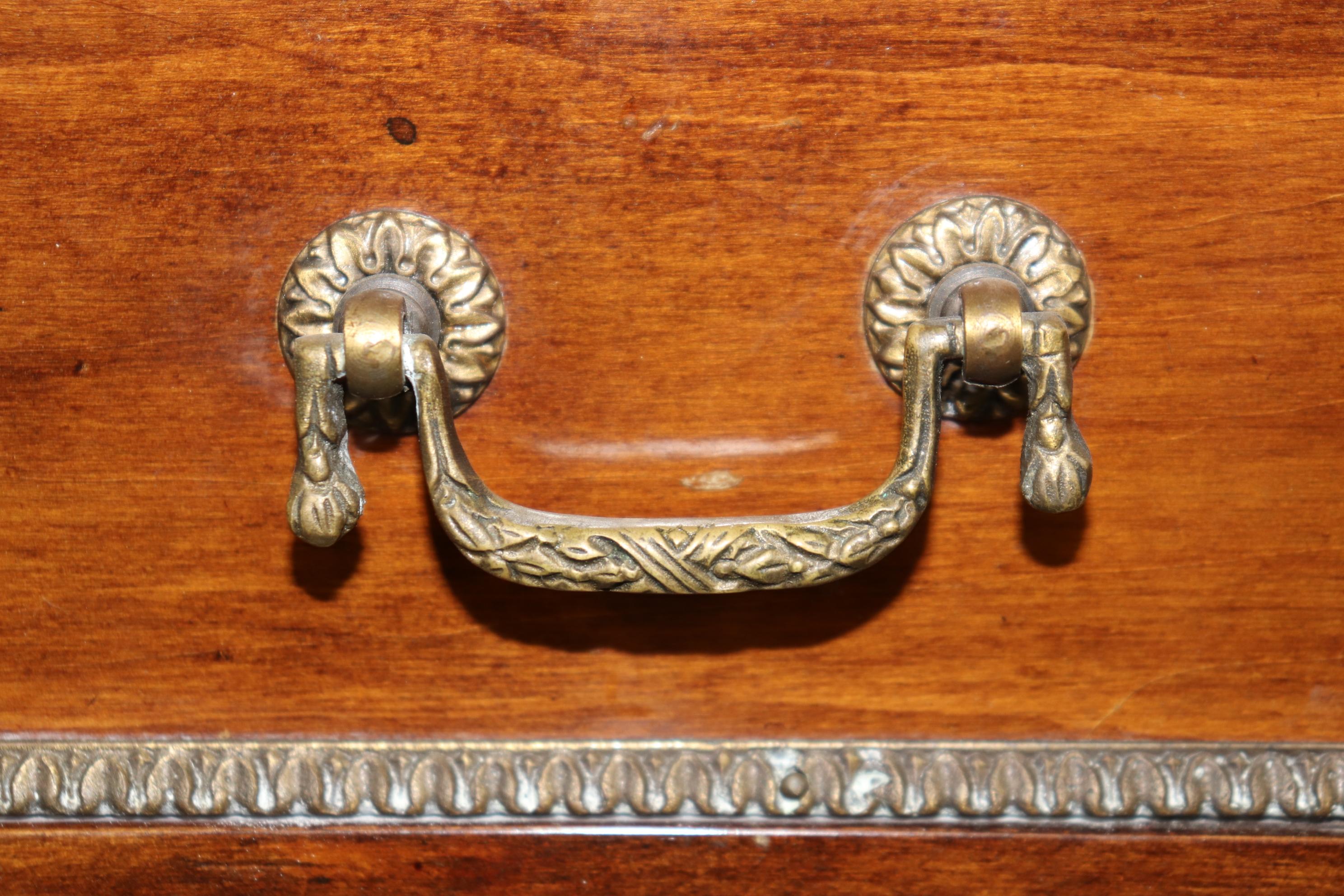 Early 20th Century Fine Quality French Louis XVI Style Marble Top Commode with Brass Gallery