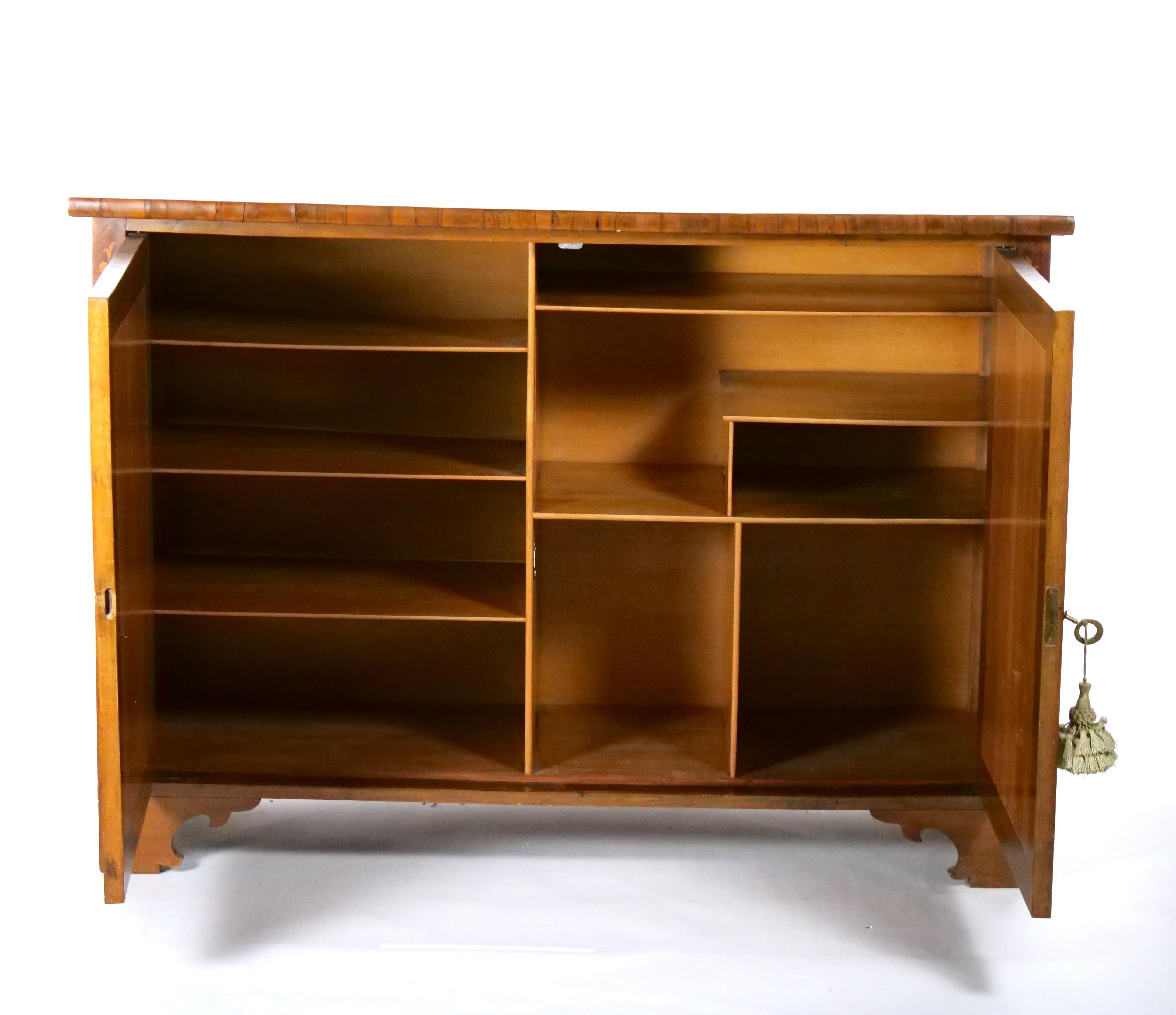 Neoclassical Fine Quality French Parquetry / Marquetry Inlaid Sideboard / Server Cabinet