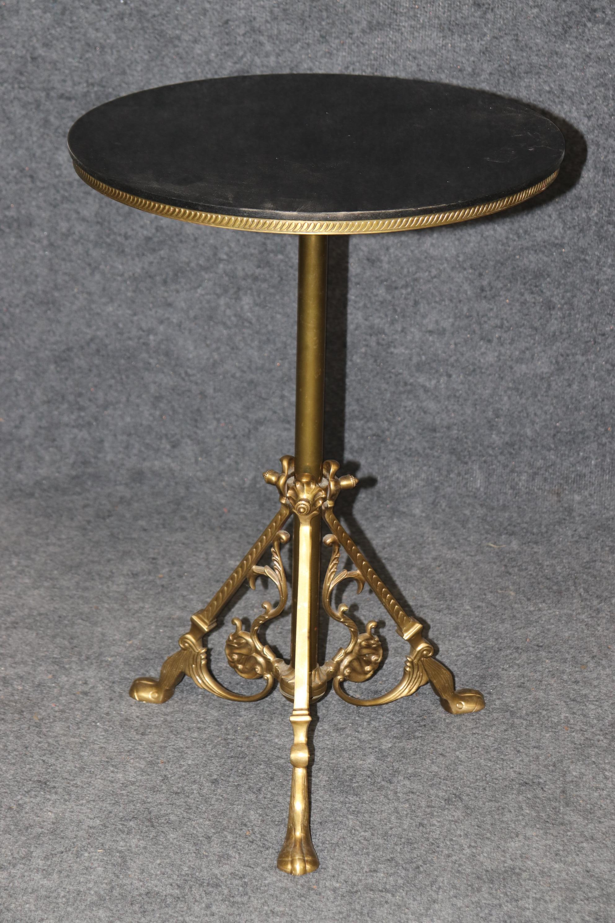 Fine Quality French Regency Marble Top and Bronze Occasional Paw Footed Table In Good Condition For Sale In Swedesboro, NJ