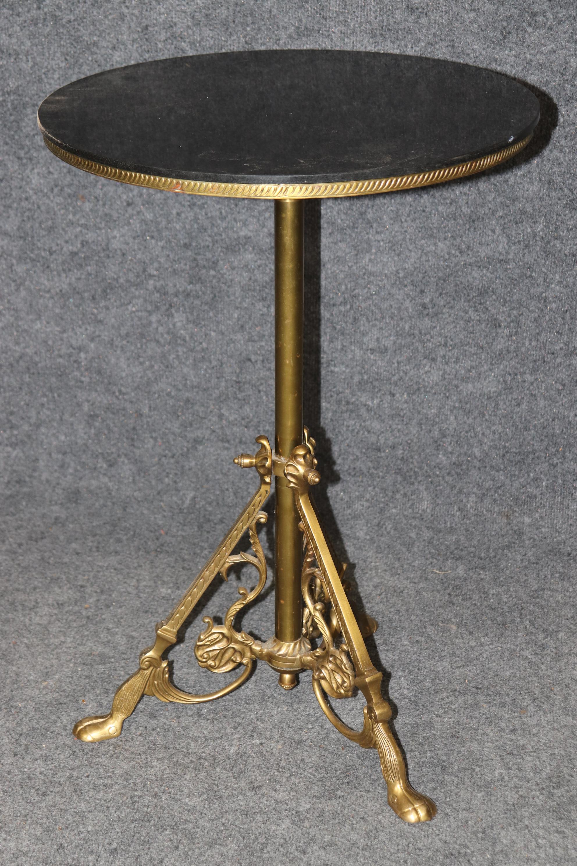 Early 20th Century Fine Quality French Regency Marble Top and Bronze Occasional Paw Footed Table For Sale