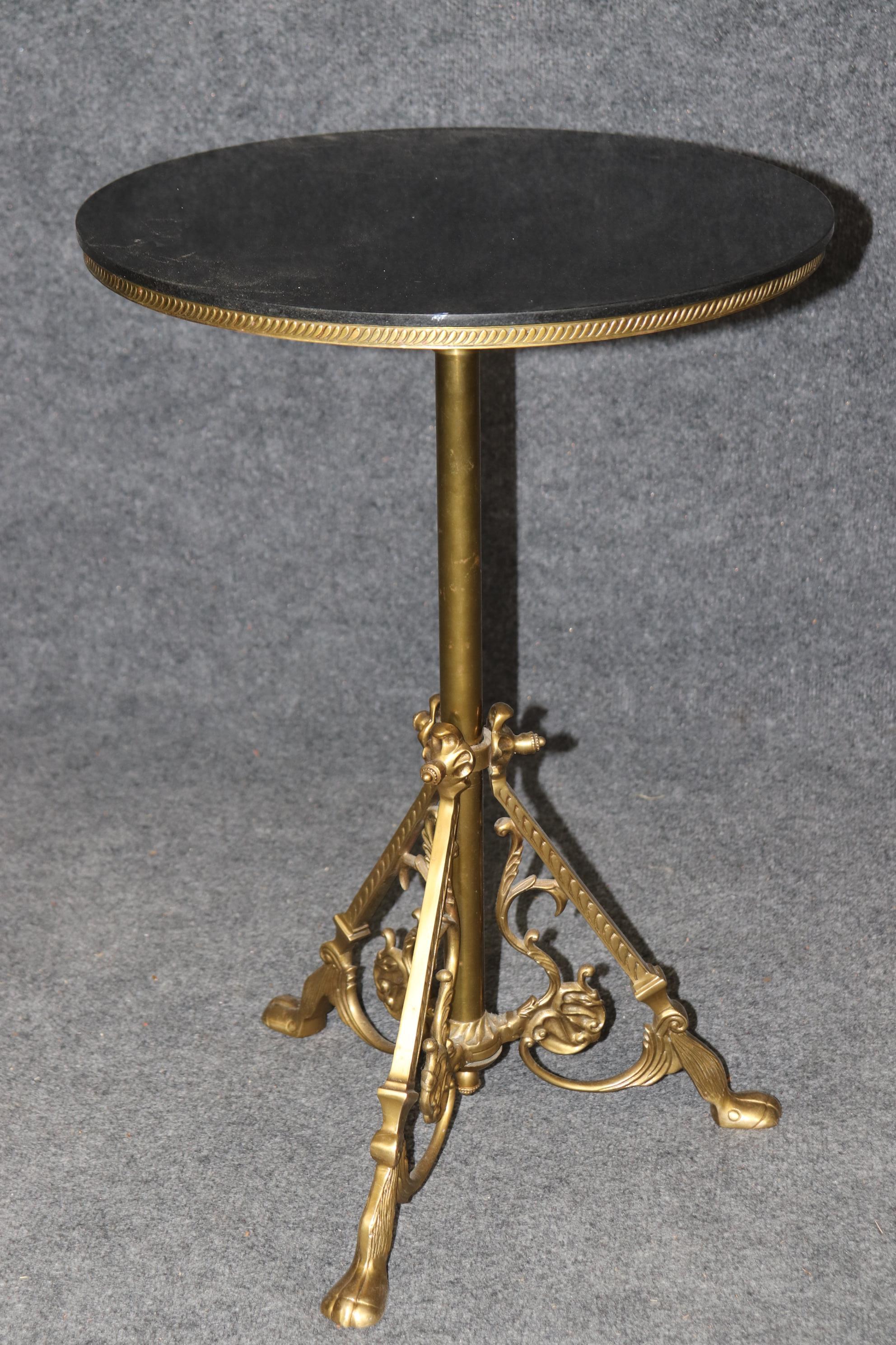 Fine Quality French Regency Marble Top and Bronze Occasional Paw Footed Table For Sale 1