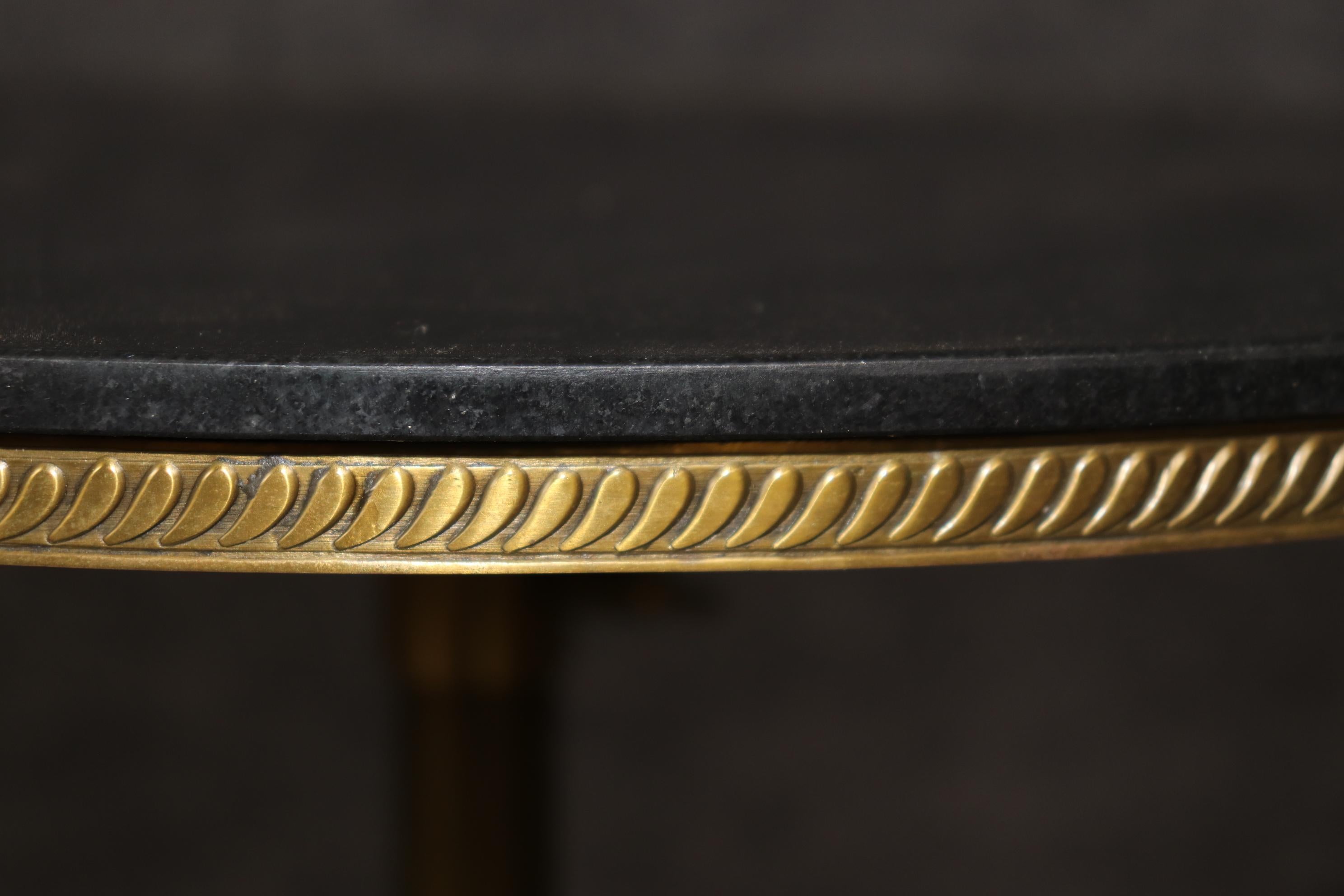 Fine Quality French Regency Marble Top and Bronze Occasional Paw Footed Table For Sale 5