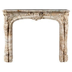 Antique Fine quality French Regency style small marble fireplace