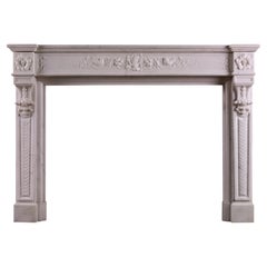 Fine Quality French Statuario Marble Fireplace in the Louis XVI Style