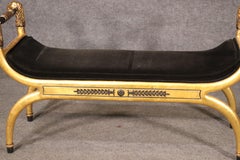 Fine Quality Genuine Gold Giltwood French or Hollywood Regency Window Bench