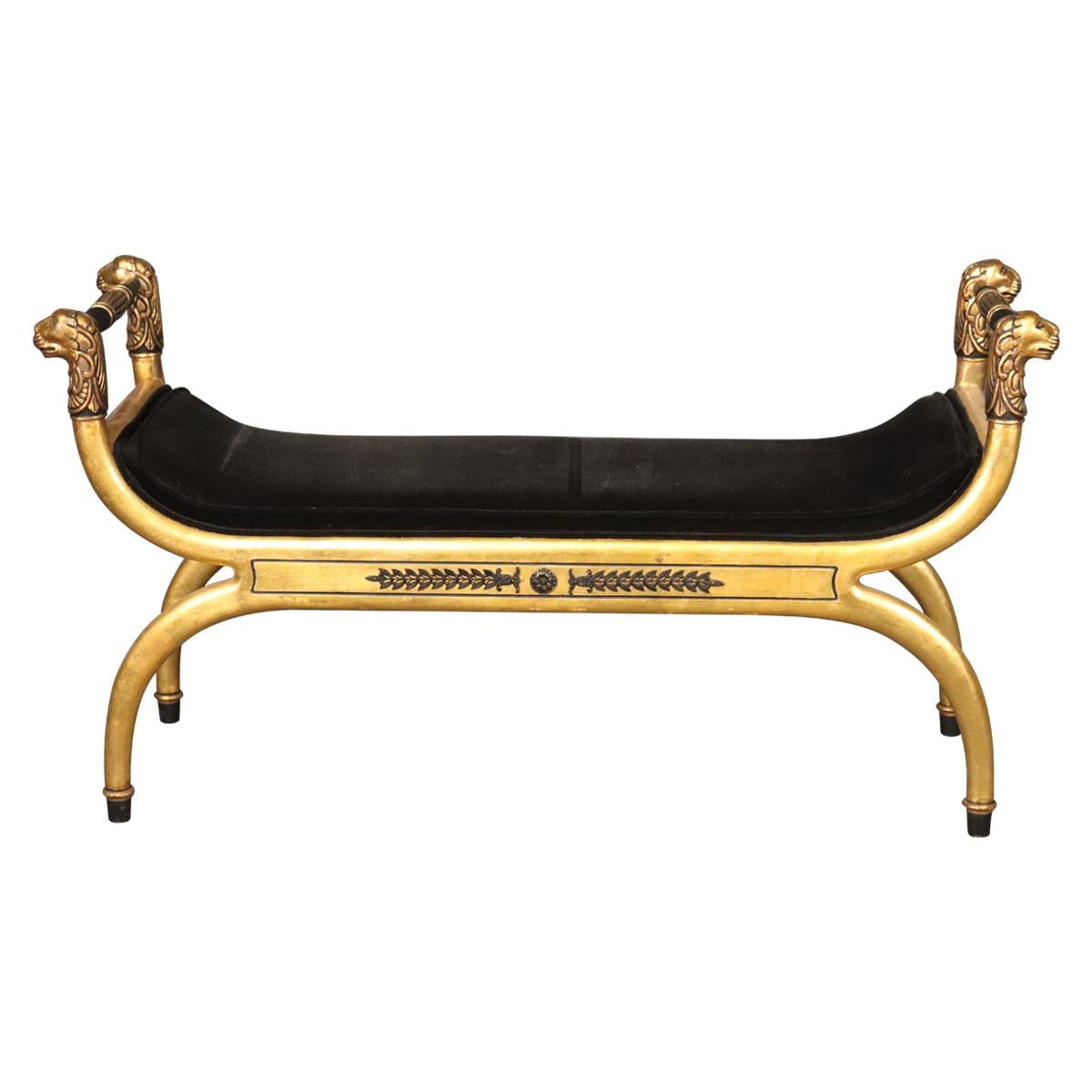 Fine Quality Genuine Gold Giltwood French or Hollywood Regency Window Bench