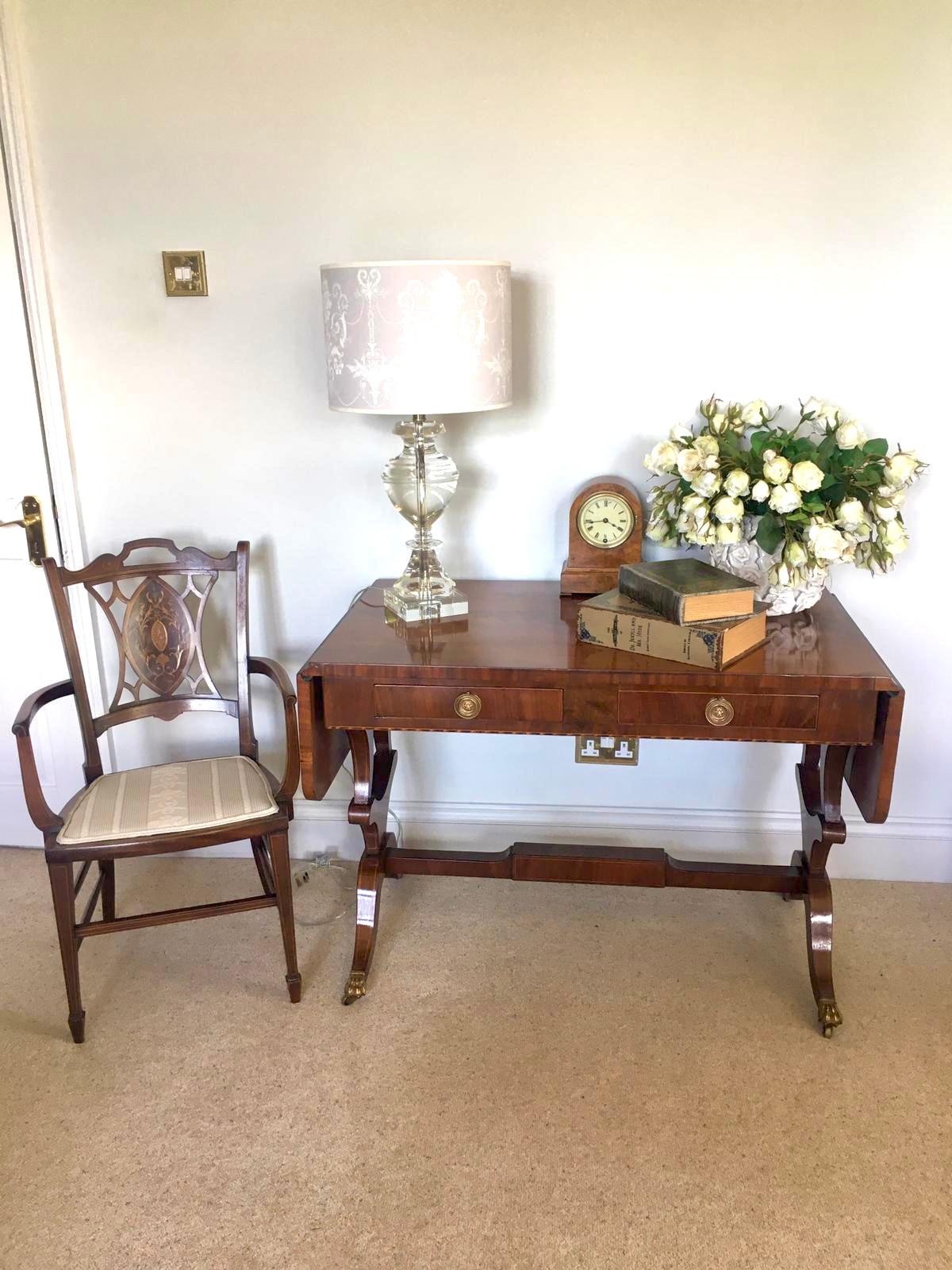 Fine Quality George III Inlaid Mahogany Freestanding Sofa Table In Good Condition In Suffolk, GB
