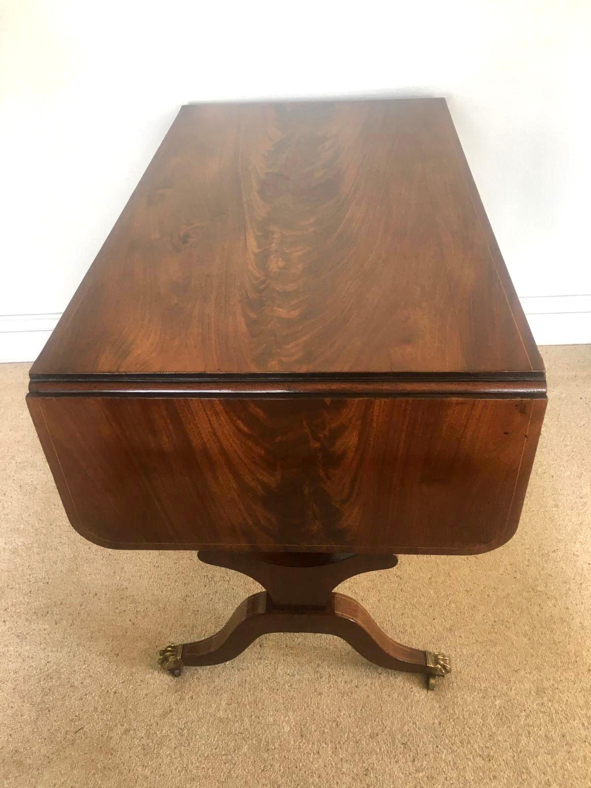 19th Century Fine Quality George III Inlaid Mahogany Freestanding Sofa Table