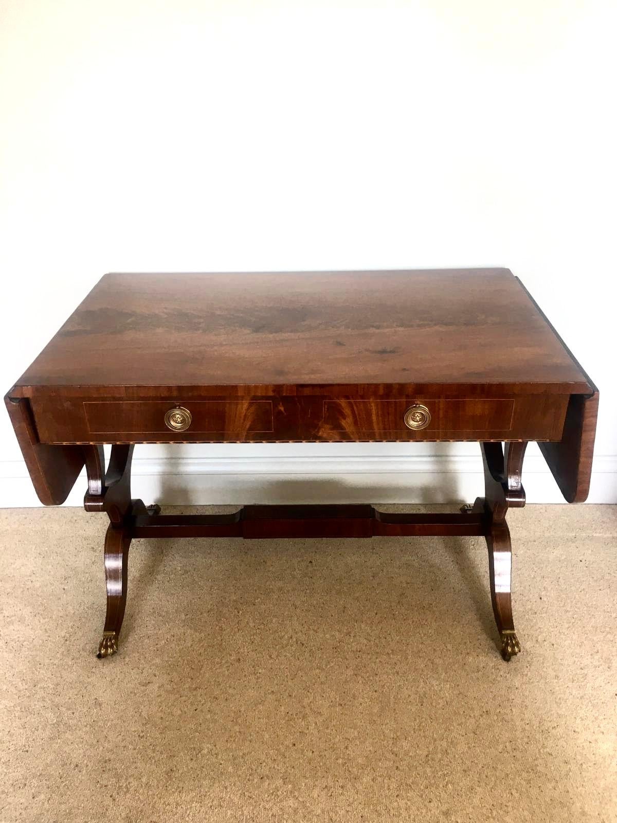 Other Fine Quality George III Inlaid Mahogany Freestanding Sofa Table