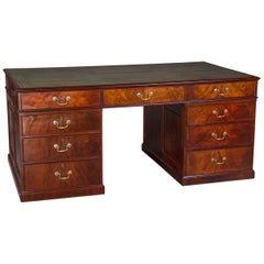 Fine Quality George III Mahogany Partners Desk of Impressive Proportions