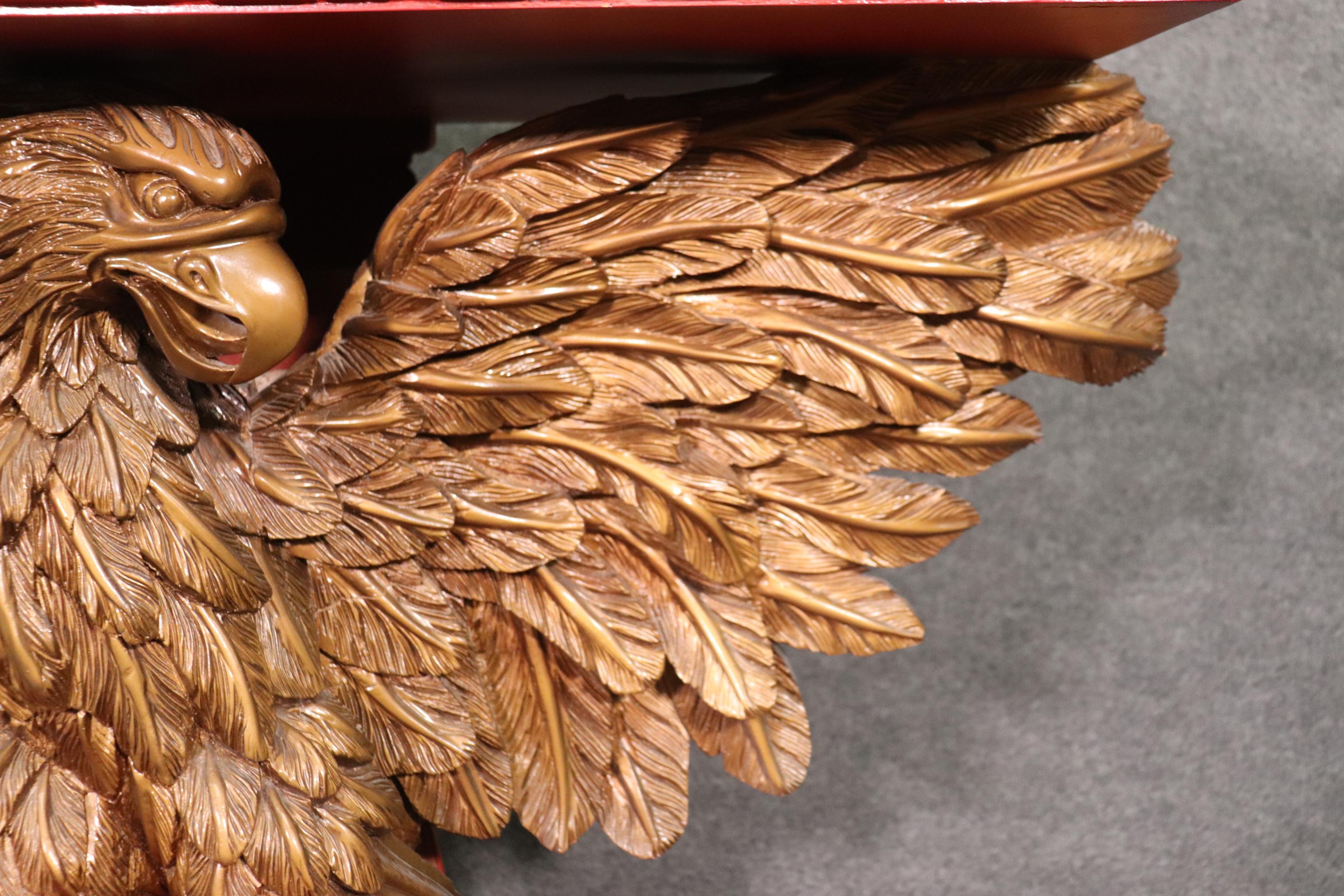 Fine Quality Georgian Carved Eagle and Red Laqcuer Console Table 11