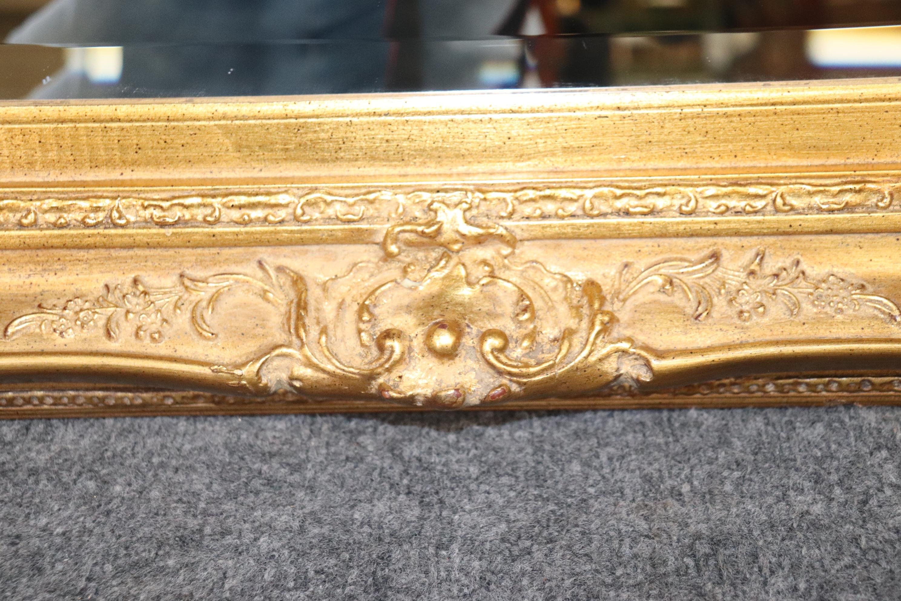 Mid-20th Century Fine Quality Gilded Carved Gesso Victorian Style Mirror Circa 1960 For Sale