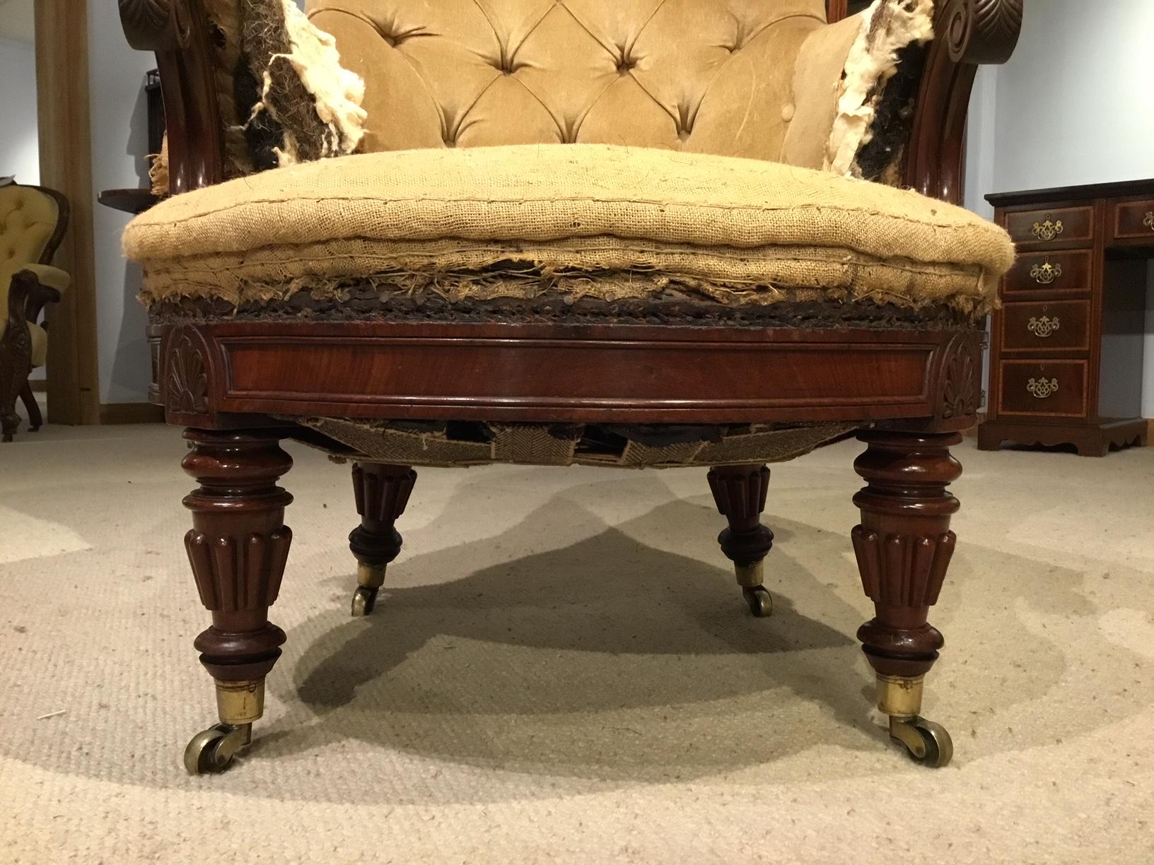 Fine Quality Gillows Mahogany Regency Period Library Chair 6