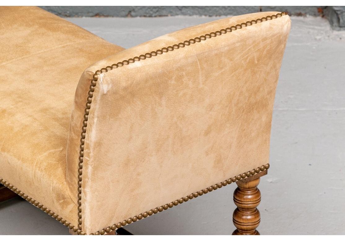 Fine Quality Hall Bench with Faux Suede Upholstery For Sale 4