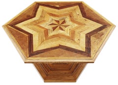 Fine Quality Hexagonal Parquetry Centre Dining Table Large Statement Piece