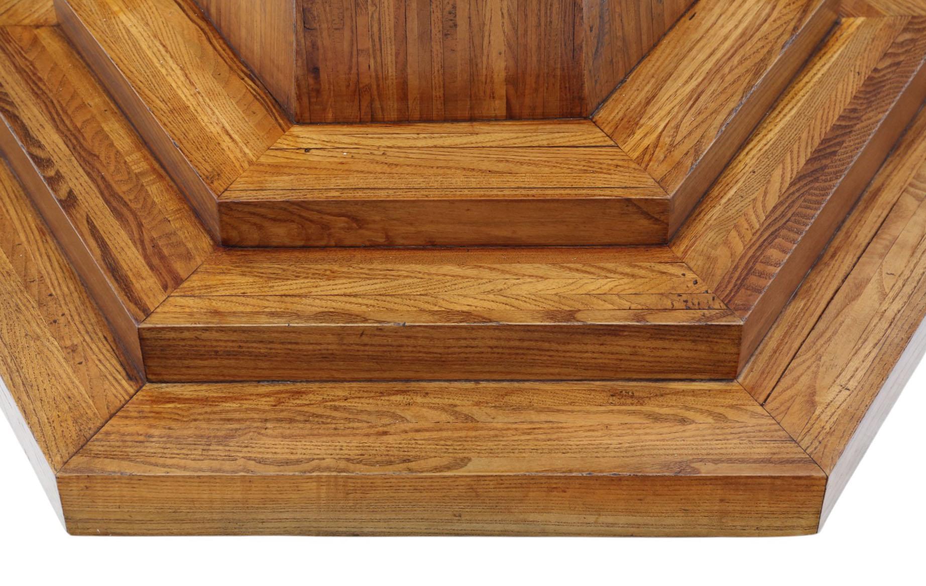 Fine Quality Hexagonal Parquetry Centre Dining Table Large Statement Piece For Sale 2