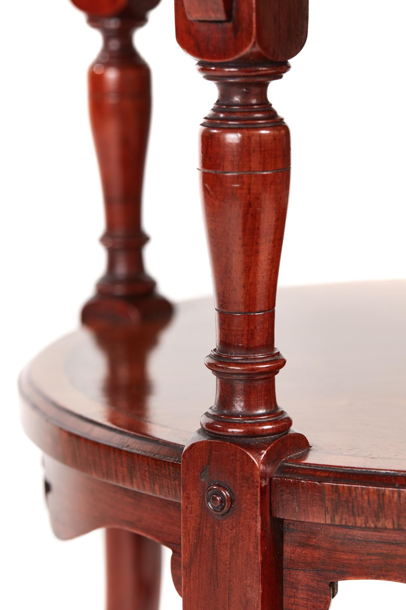 Fine Quality Inlaid Hardwood Two-Tier Occasional Table 2