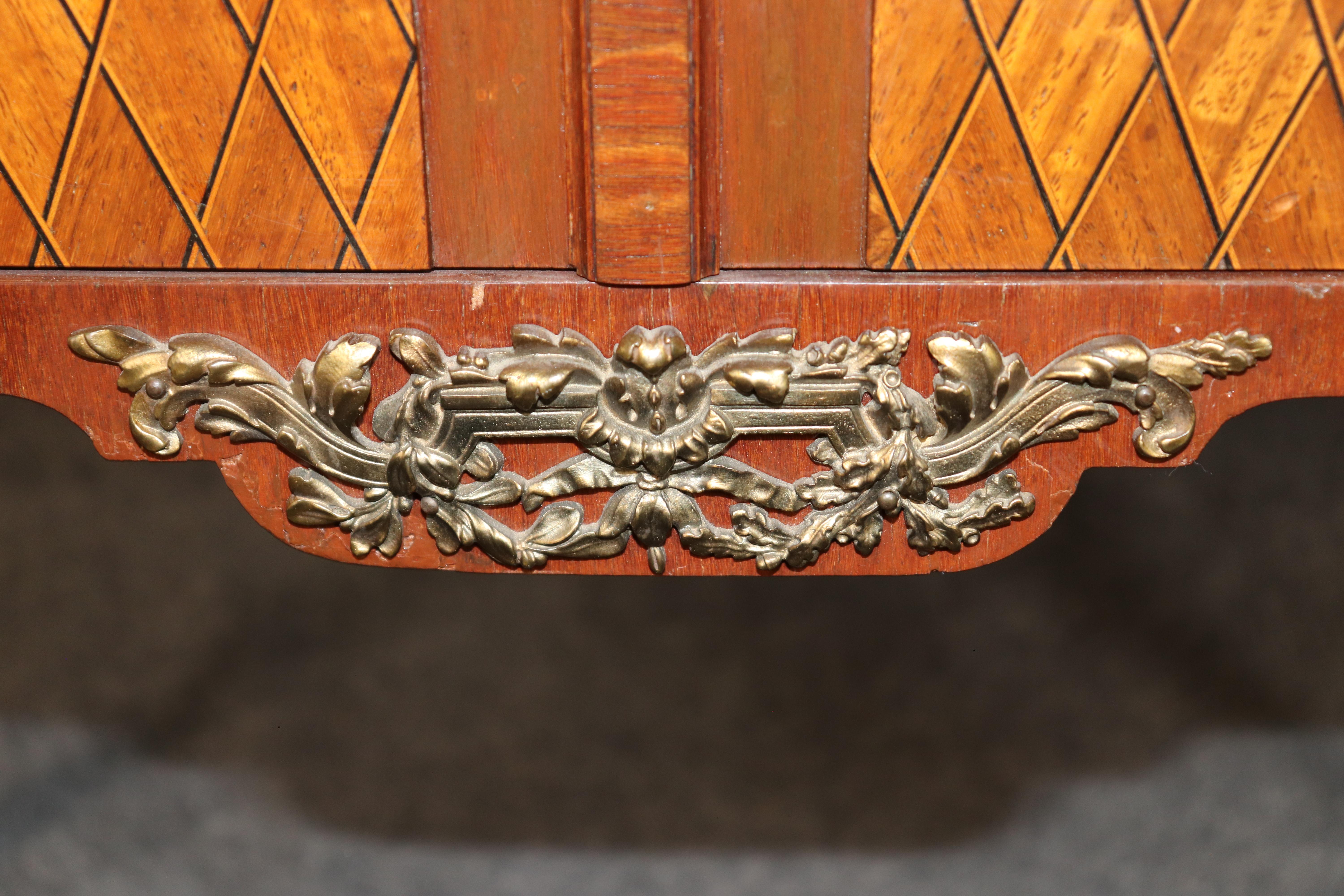 Fine Quality Inlaid Marquetry Petite Louis XVI Mahogany Secretary Desk For Sale 6