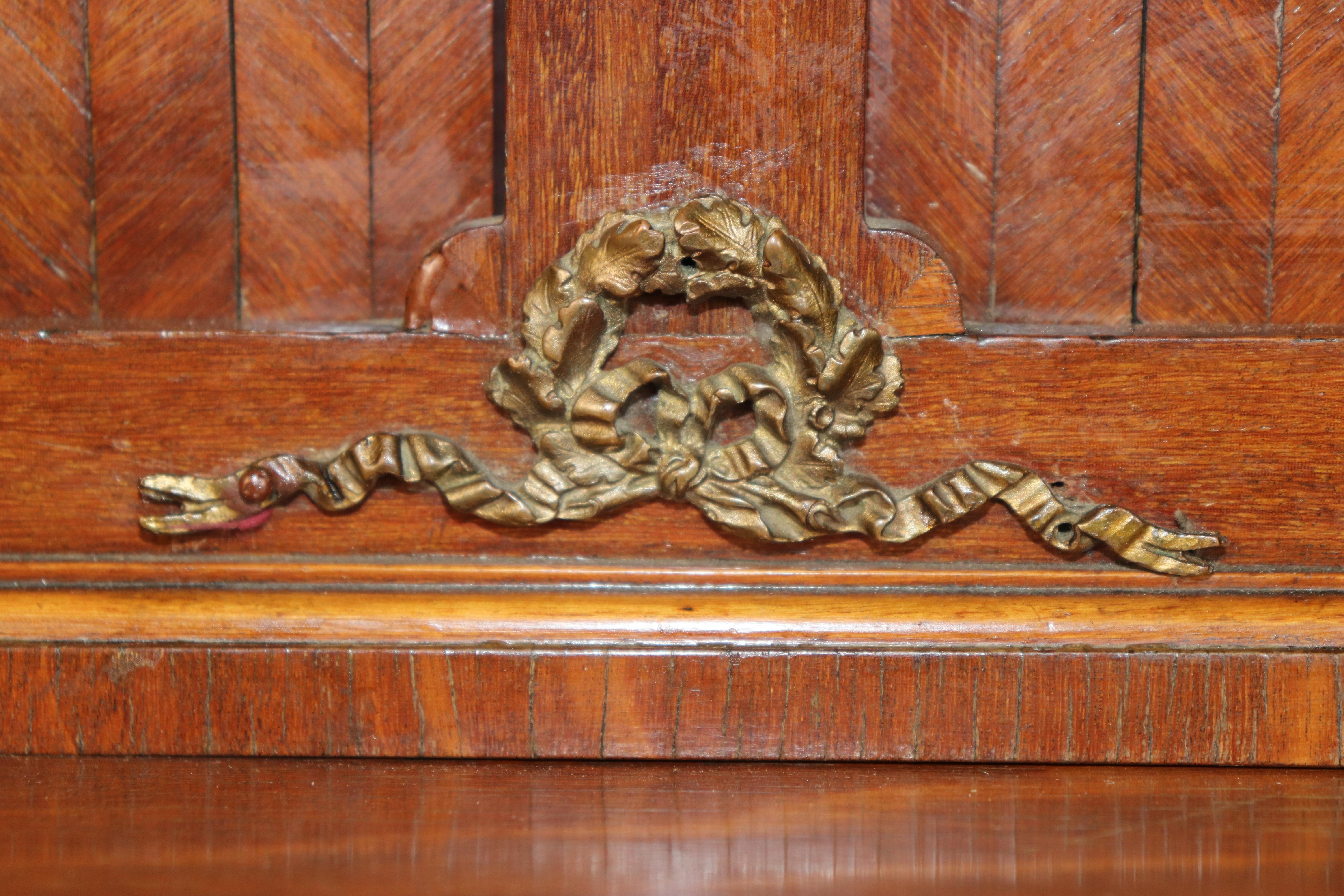 Fine Quality Inlaid Marquetry Petite Louis XVI Mahogany Secretary Desk For Sale 9