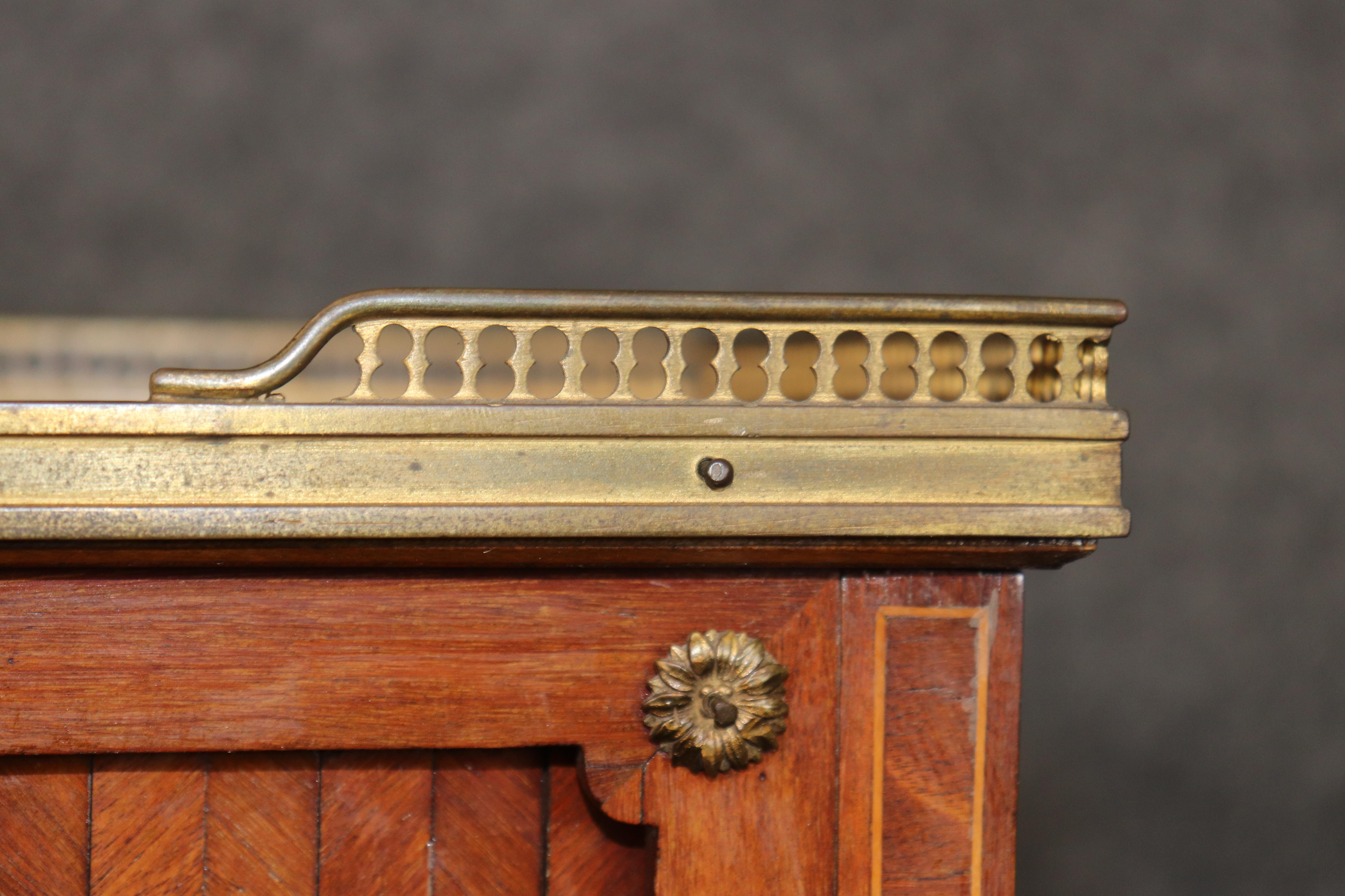 Fine Quality Inlaid Marquetry Petite Louis XVI Mahogany Secretary Desk For Sale 10