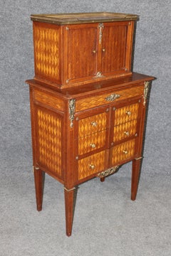 Fine Quality Inlaid Marquetry Petite Louis XVI Mahogany Secretary Desk