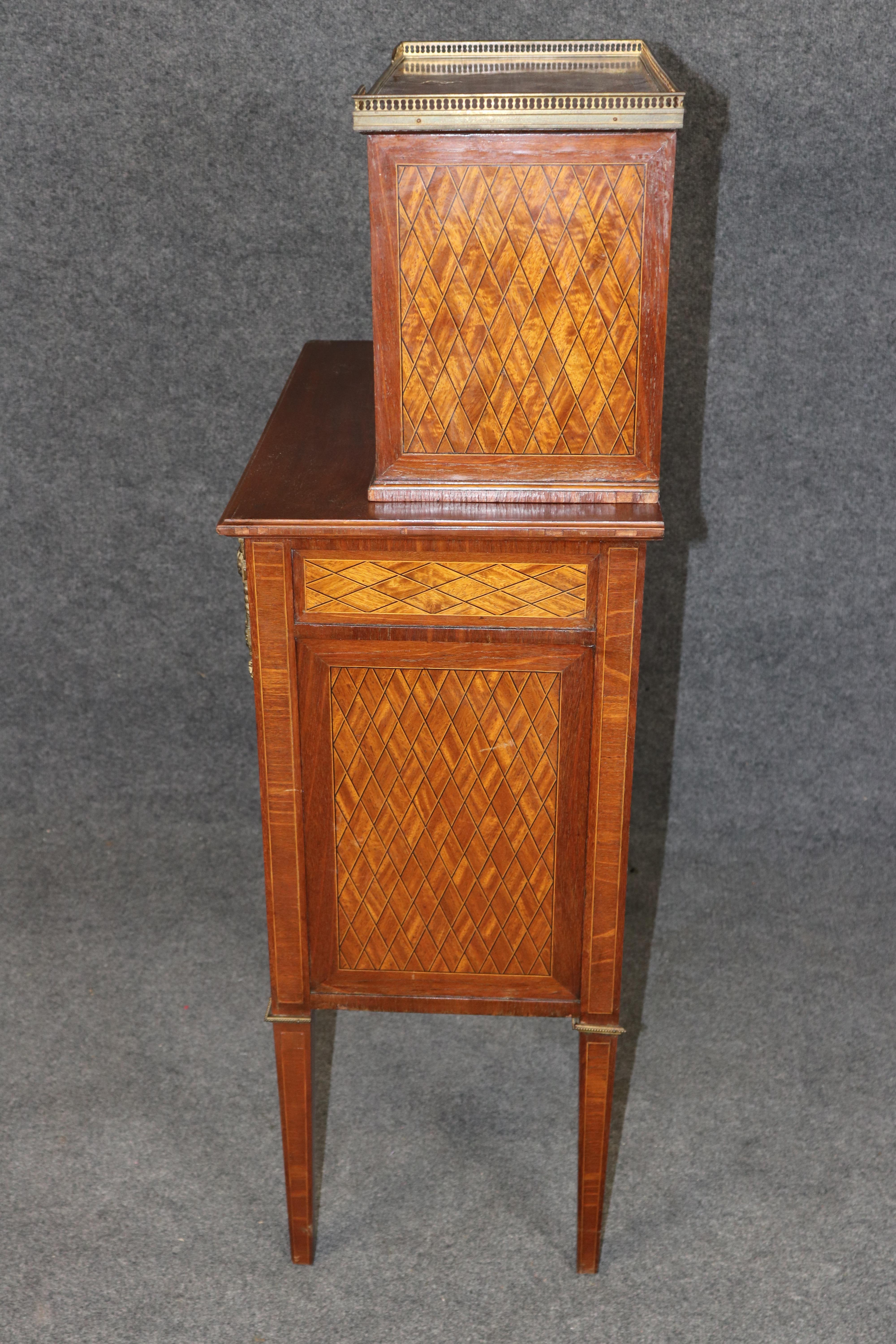 Early 20th Century Fine Quality Inlaid Marquetry Petite Louis XVI Mahogany Secretary Desk For Sale