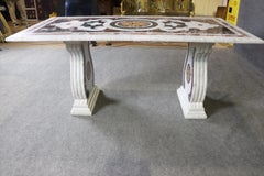 Fine Quality Italian Made Pietra Dura Marble Indoor or Outdoor Dining Table
