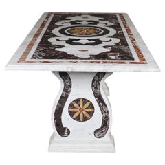 Fine Quality Italian Made Pietra Dura Marble Indoor or Outdoor Dining Table