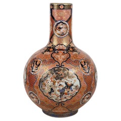 Jarrón botella Imari japonés de gran calidad, periodo Meiji.