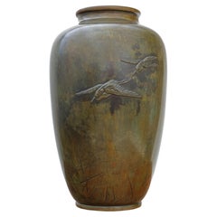 Fine Quality Japanese Meiji Period Bronze Vase - Vintage, c.1915