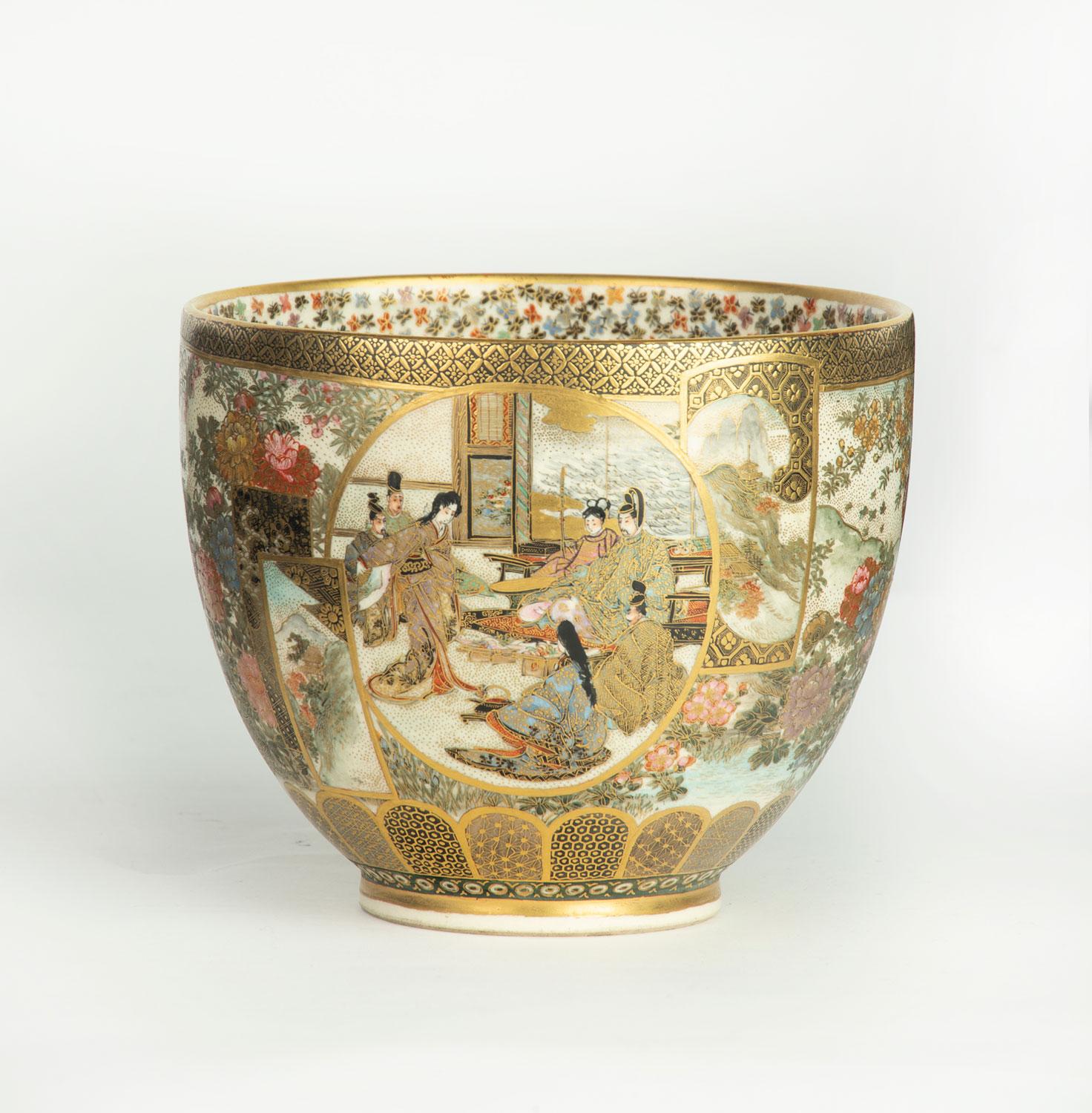 Meiji Fine Quality Japanese Satsuma Bowl by Genzan