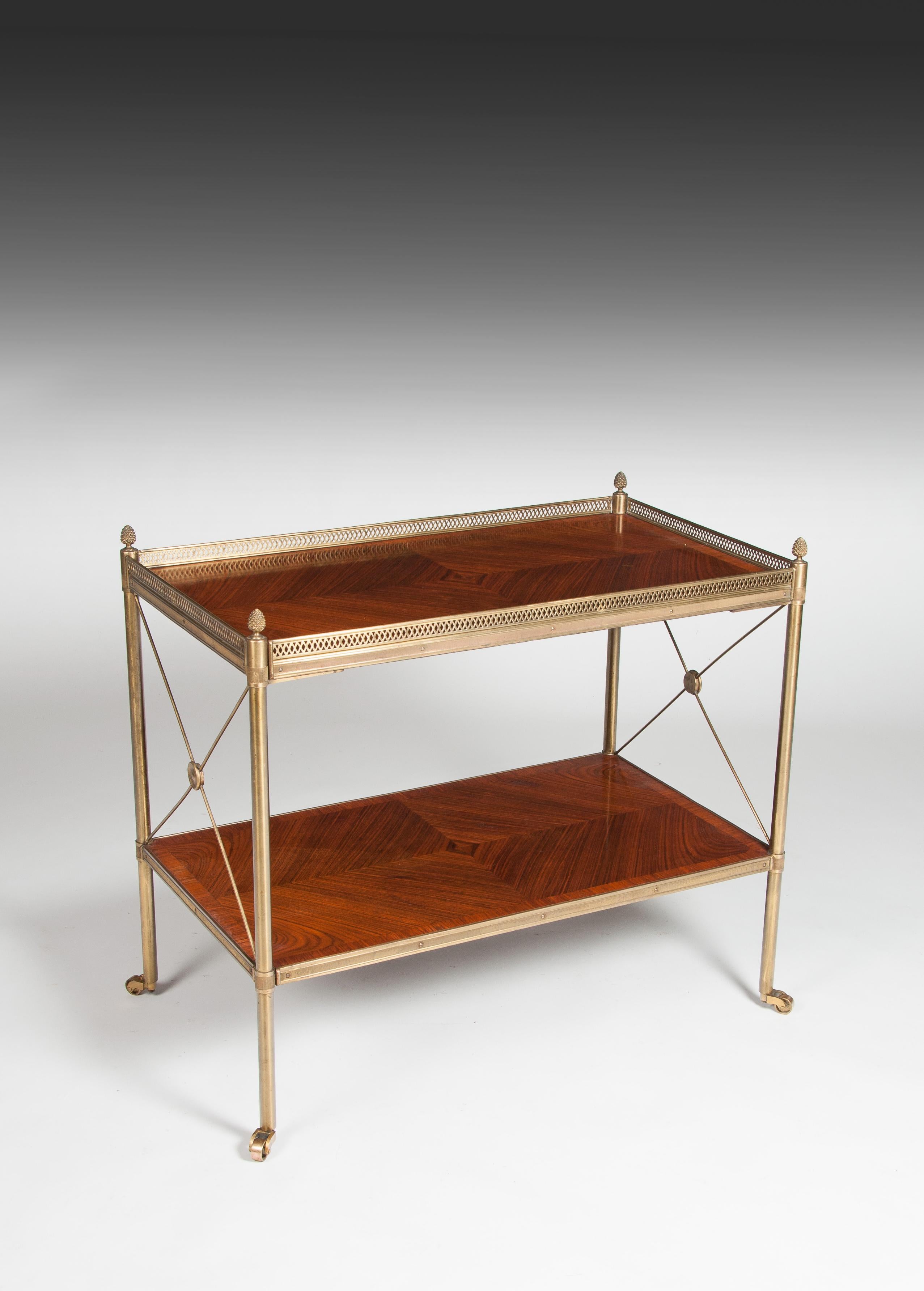 Fine Quality Kingwood and Brass Two-Tier Etagere, circa 1920 6