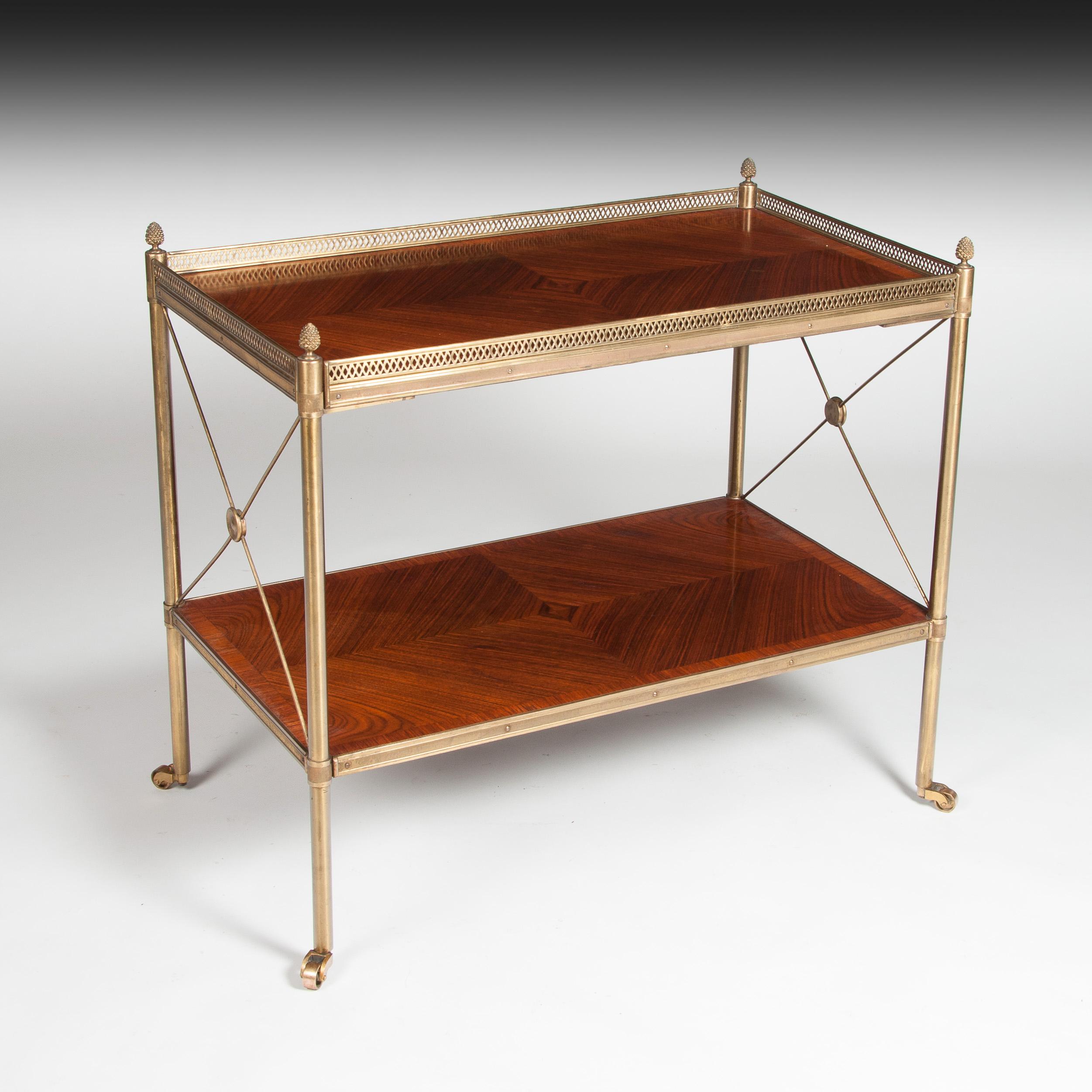 Fine Quality Kingwood and Brass Two-Tier Etagere, circa 1920 7