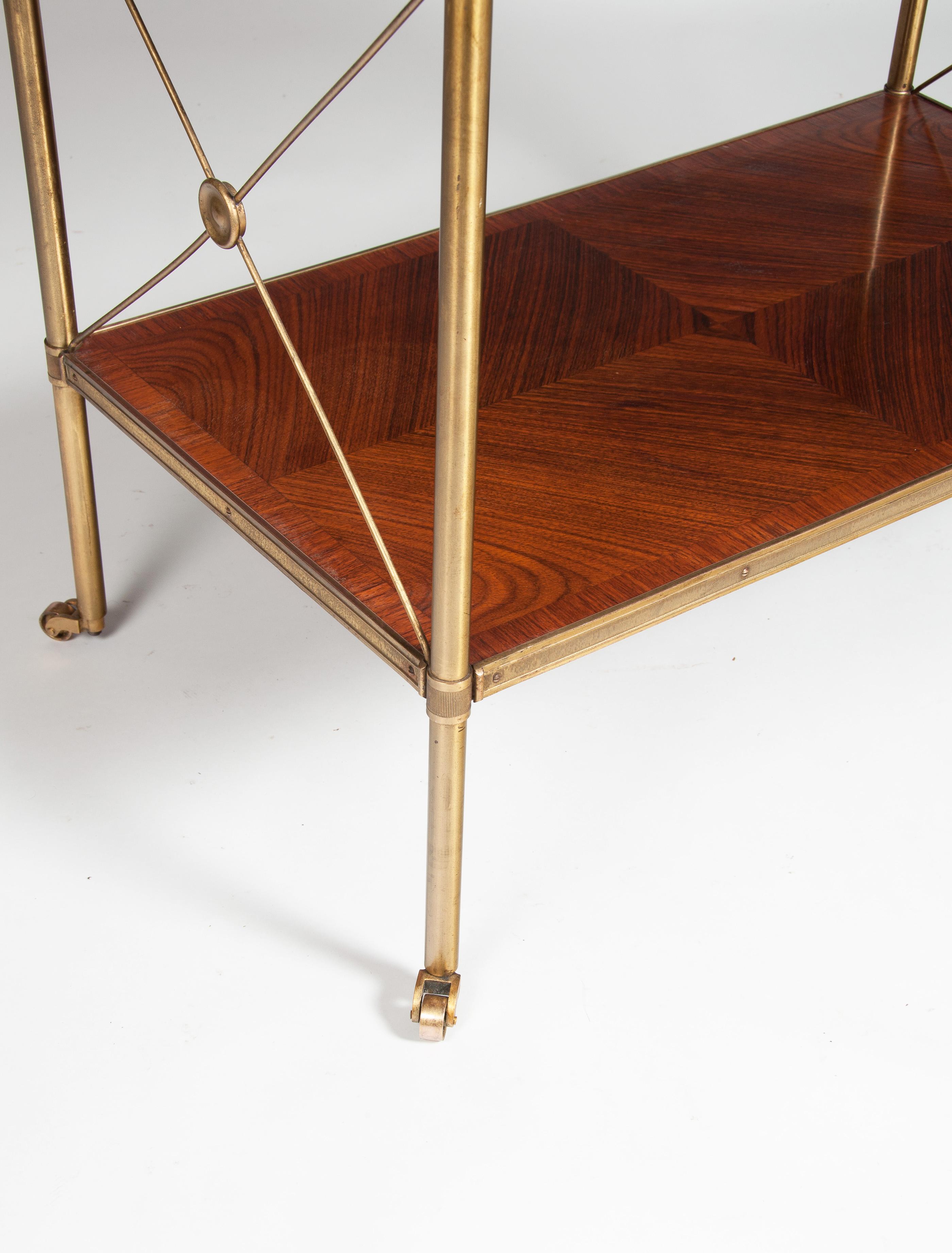 Fine Quality Kingwood and Brass Two-Tier Etagere, circa 1920 2
