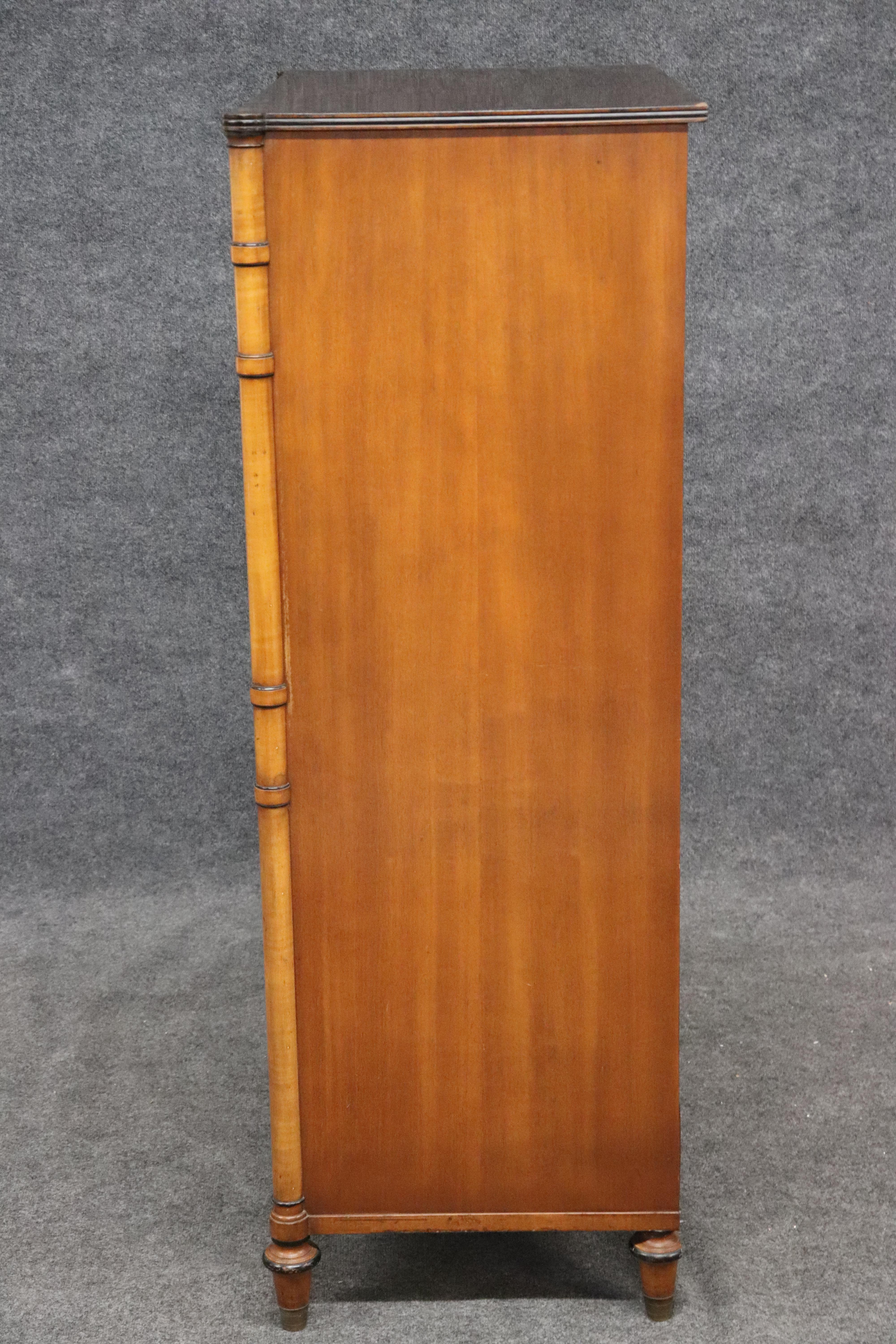 Fine Quality Kittinger Satinwood English Regency Inlaid Gentleman's Dresser For Sale 13