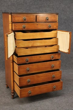 Fine Quality Kittinger Satinwood English Regency Inlaid Gentleman's Dresser