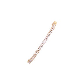 Fine Quality Ladies 3/4 Set Bangle with 1.08ct Baguette Cut in 18ct Yellow Gold